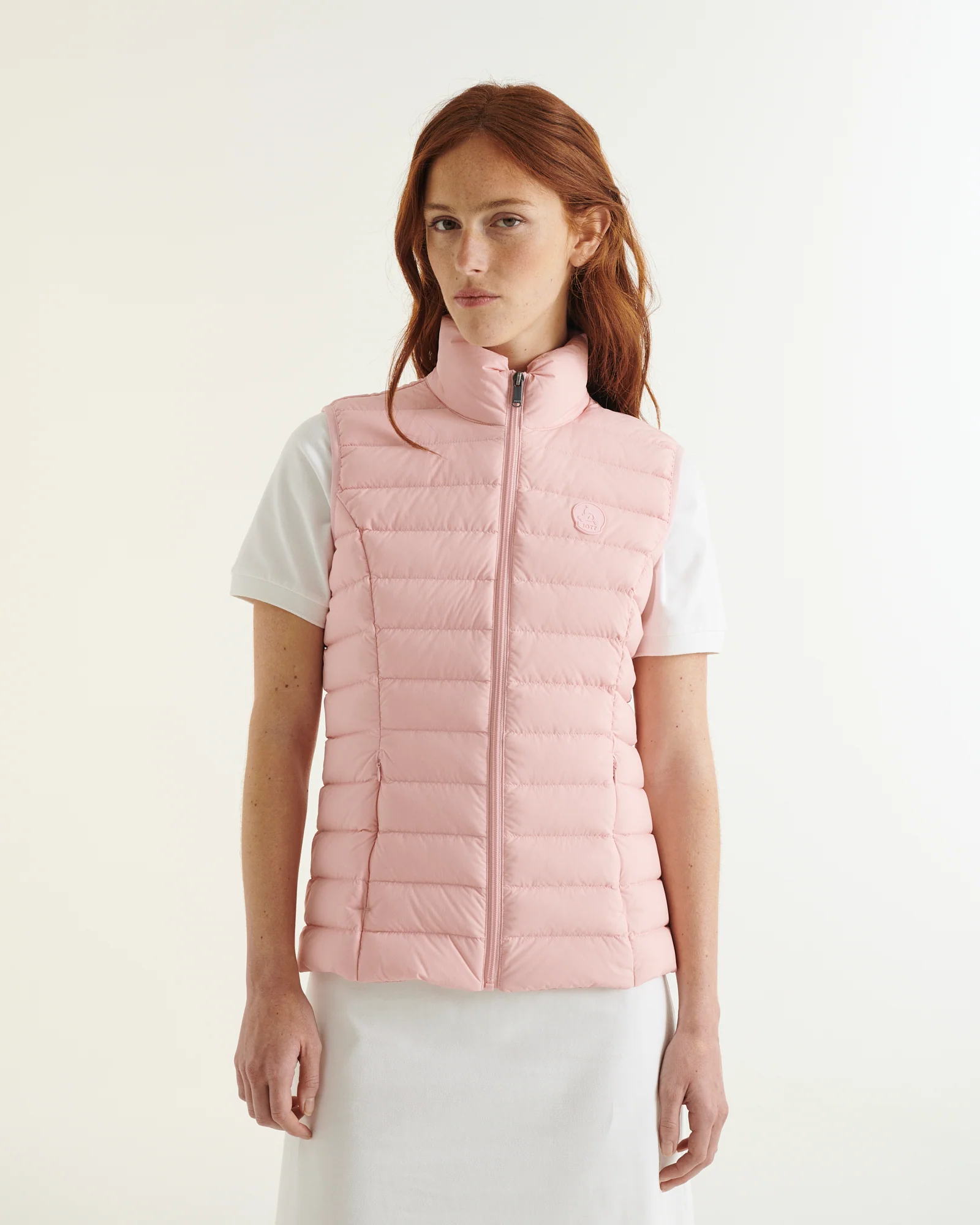 Down jacket sleeveless stretch peach pink Grenada