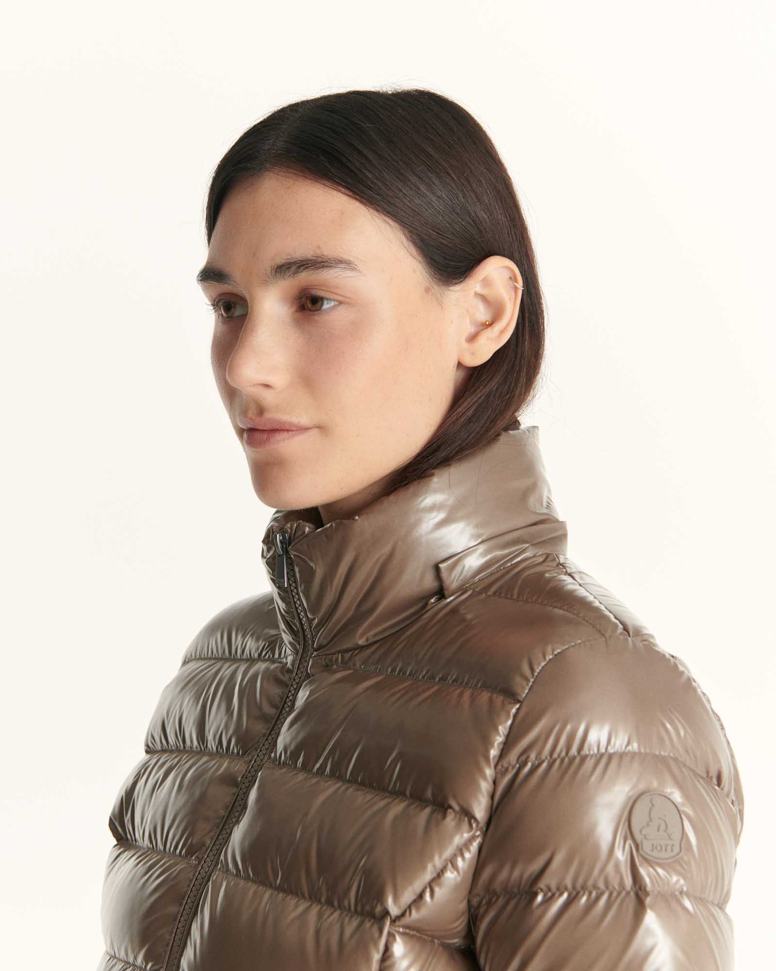 Down jacket mid-length Grand Froid Pearl Black lacquered