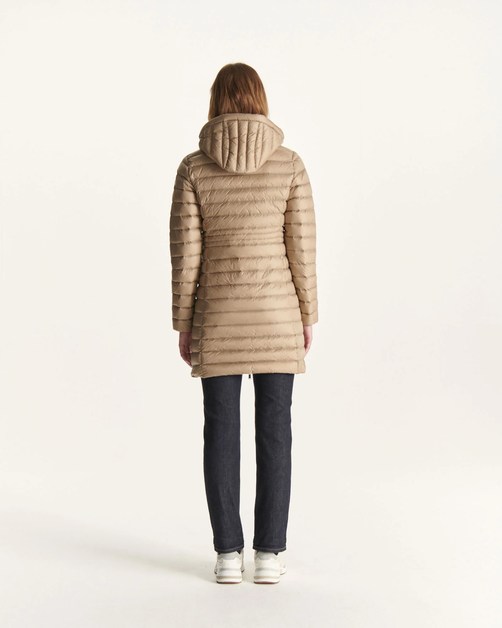 Down jacket long hoodie Taupe Vero 2.0