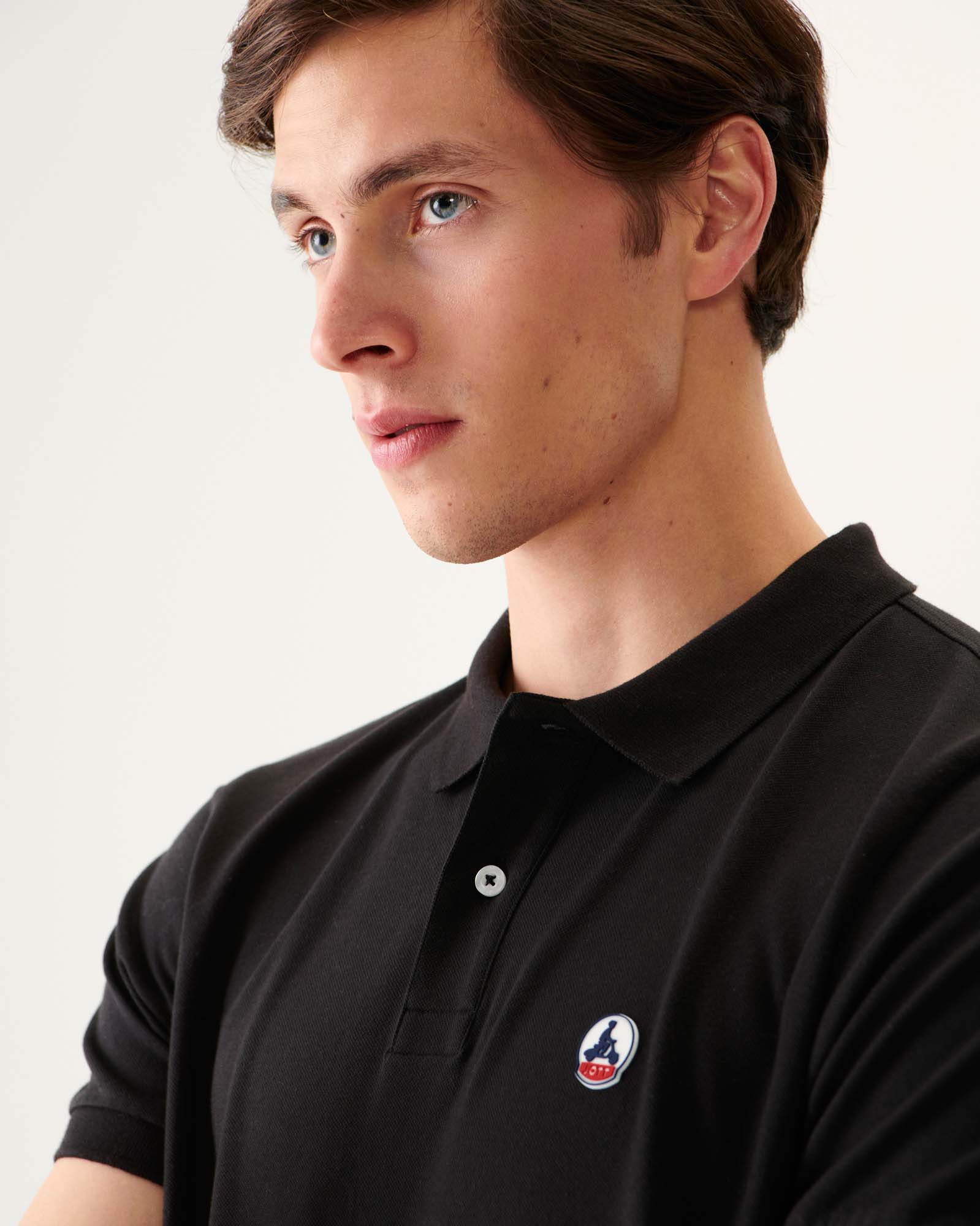 Organic cotton polo shirt Black Marbella