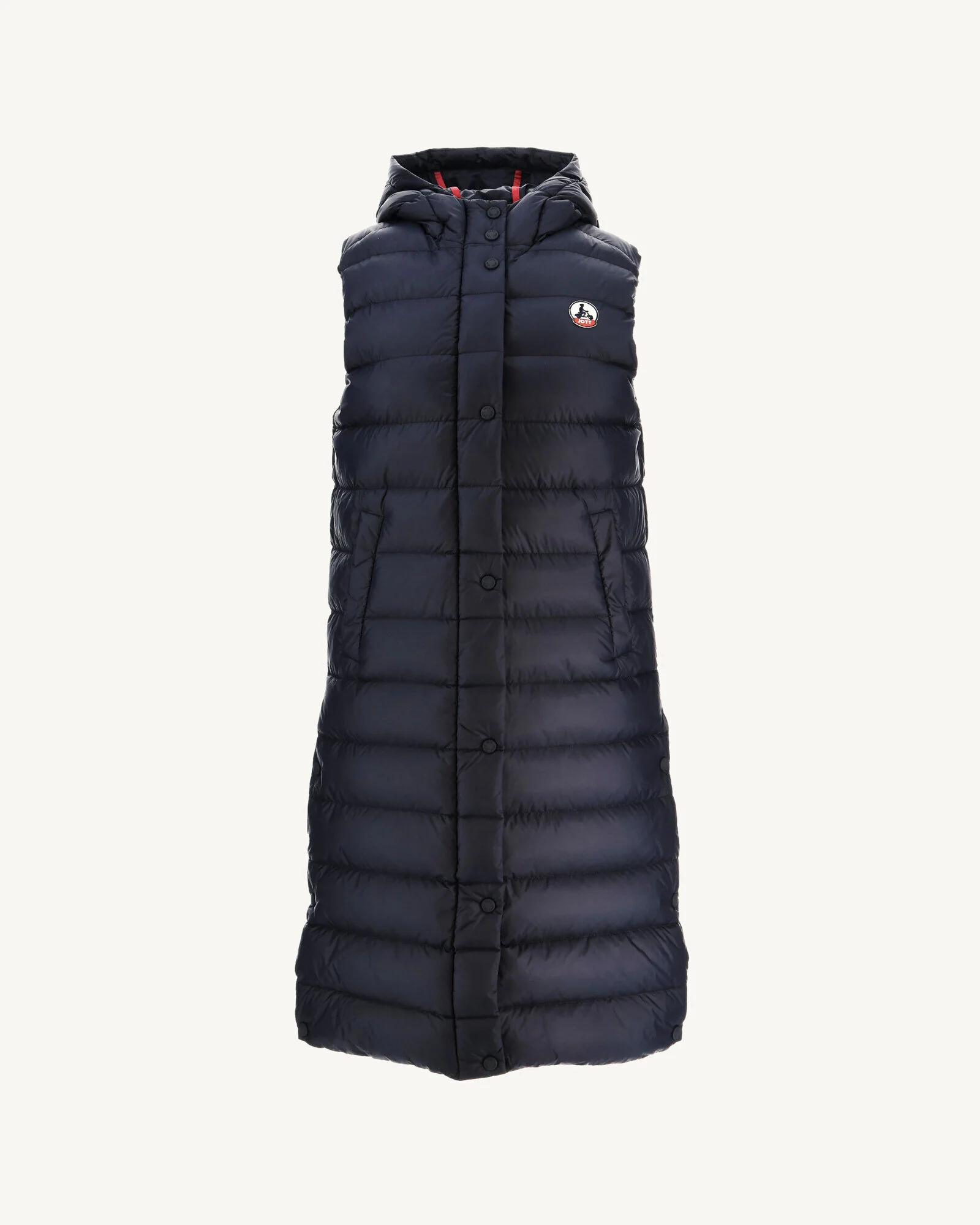 Down jacket long straight hooded Aubergine Lola
