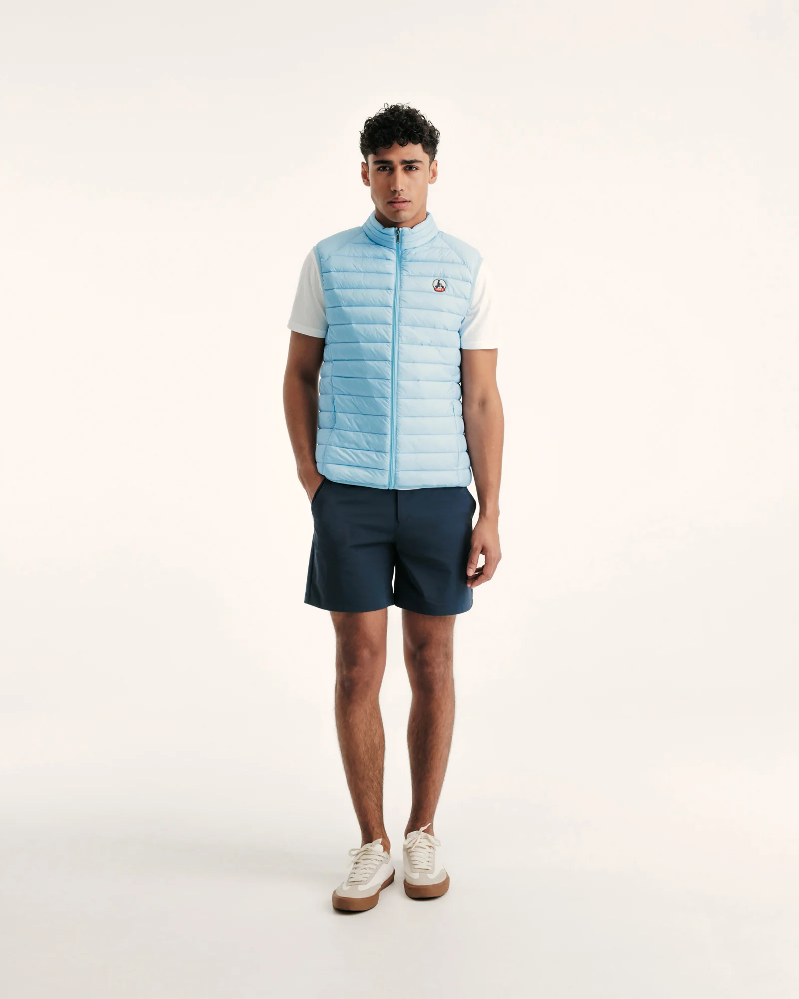 Taupe Sleeveless down jacket Tom