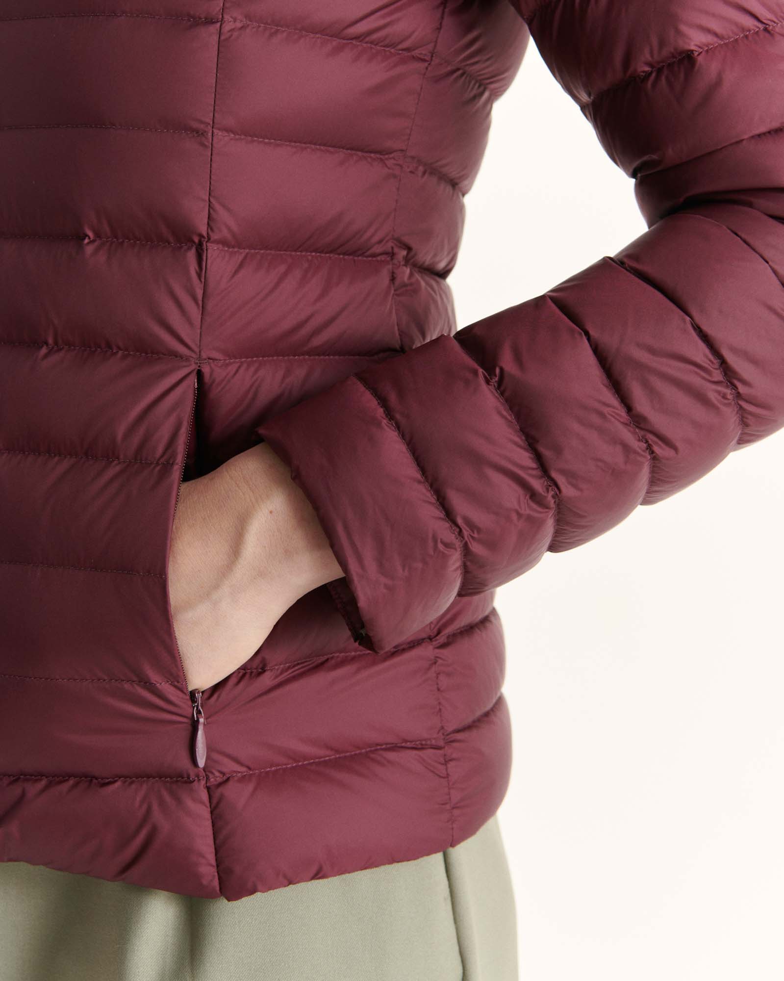 Down jacket light Celadon green Cloe hoodie