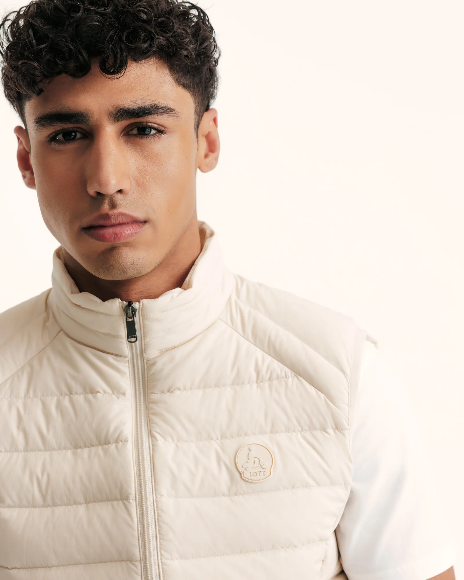 Down jacket sleeveless stretch blue jeans Arafo