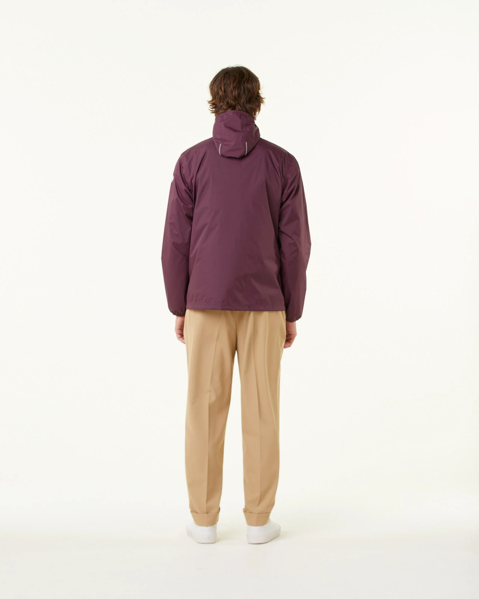 Packable hooded raincoat Aubergine Manila