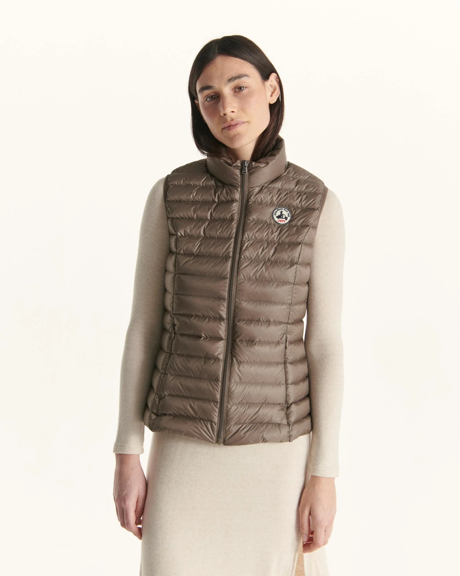 Down jacket light sleeveless Peach Pink Seda