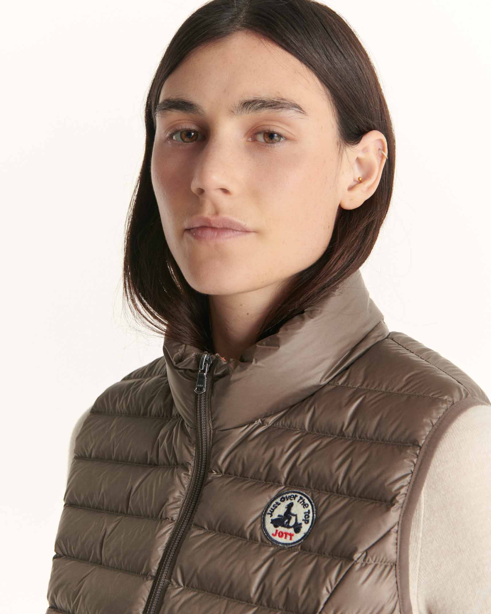 Down jacket light sleeveless Peach Pink Seda