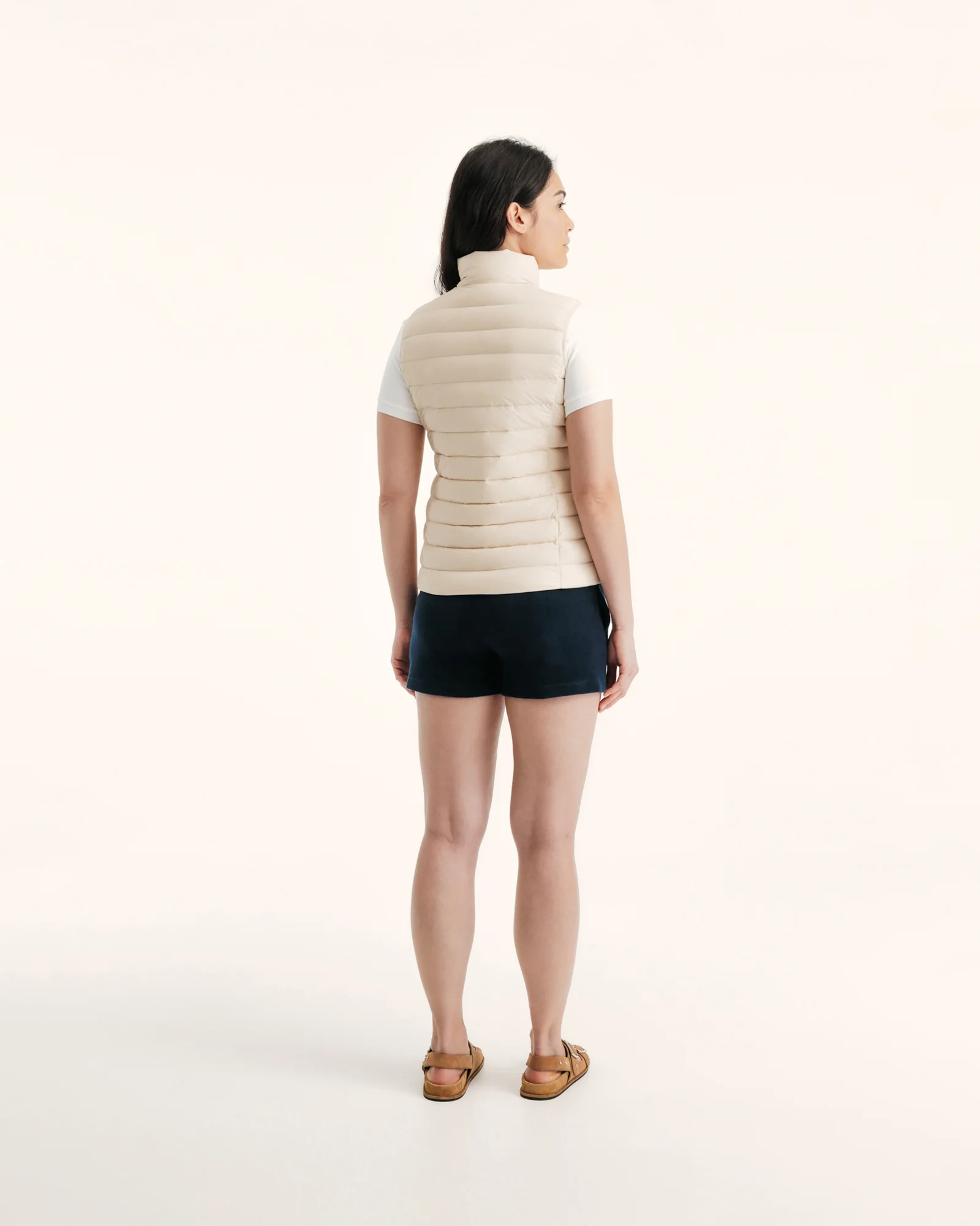 Down jacket sleeveless stretch peach pink Grenada