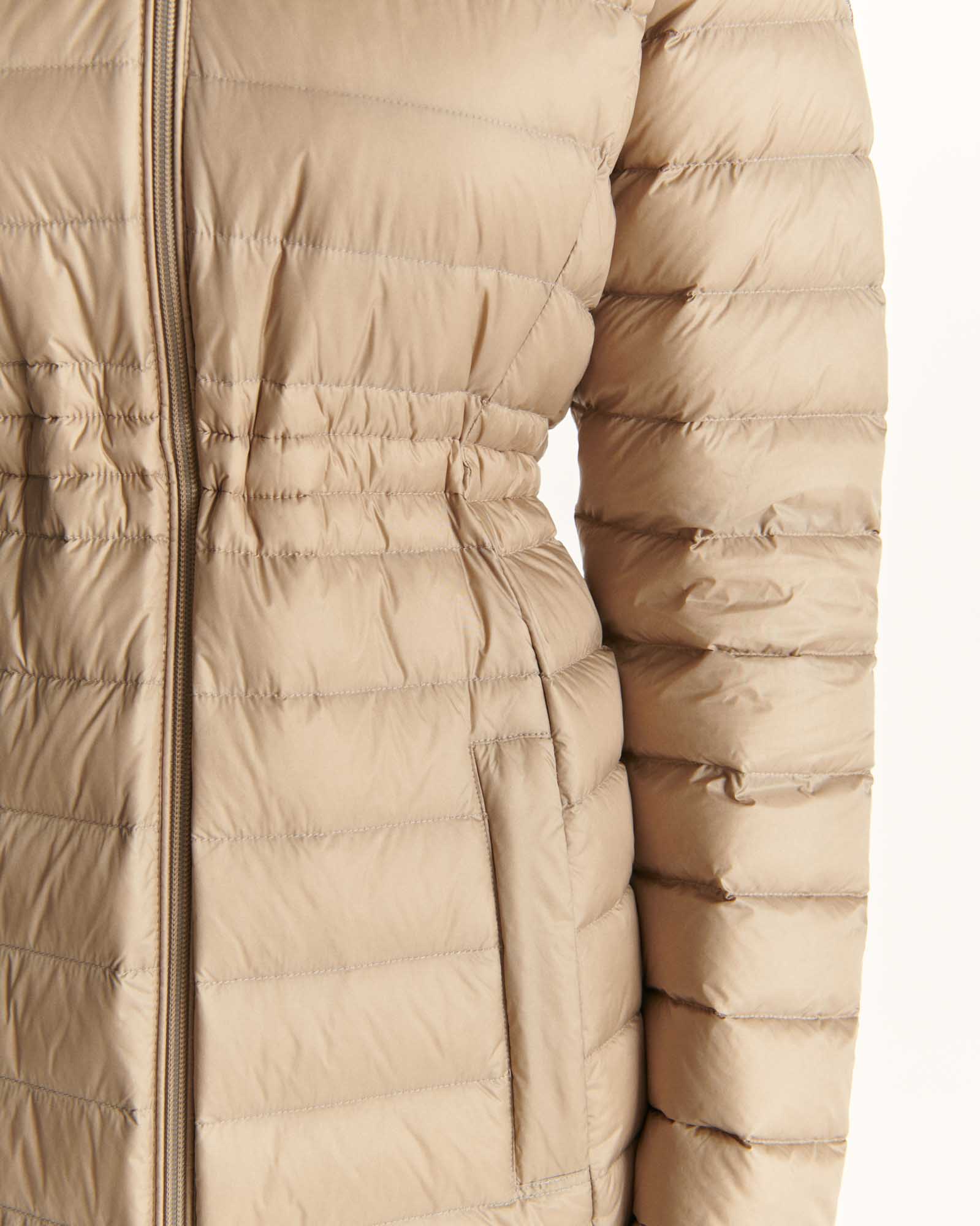 Down jacket long hoodie Taupe Vero 2.0