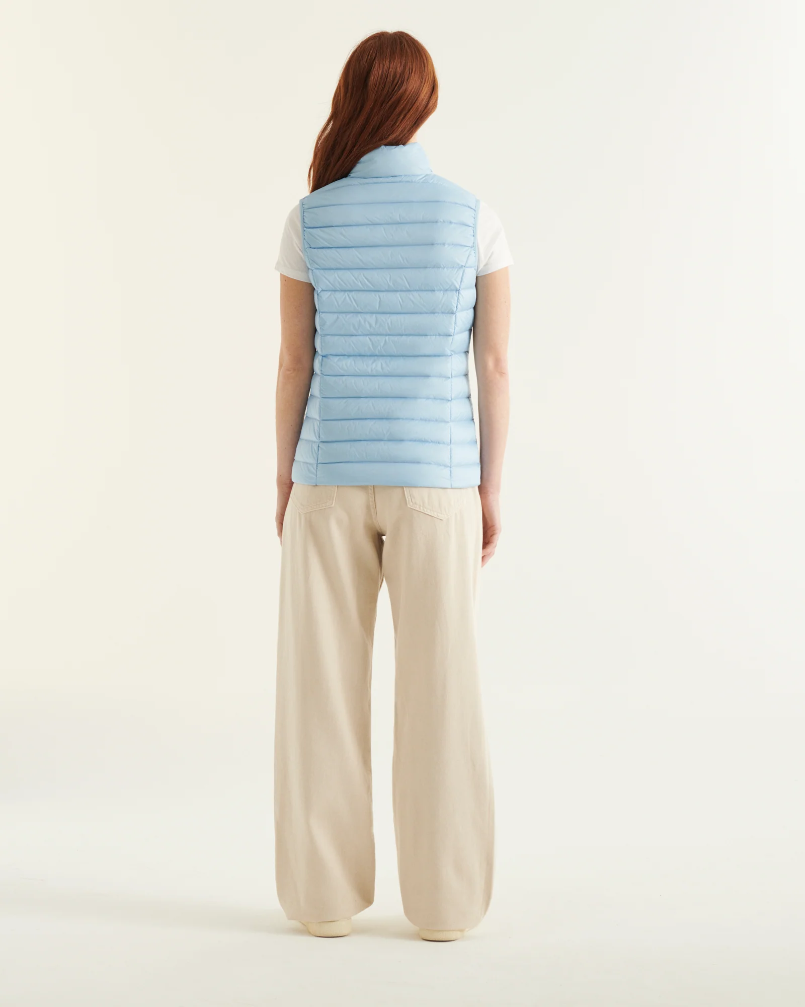 Down jacket light sleeveless Peach Pink Seda