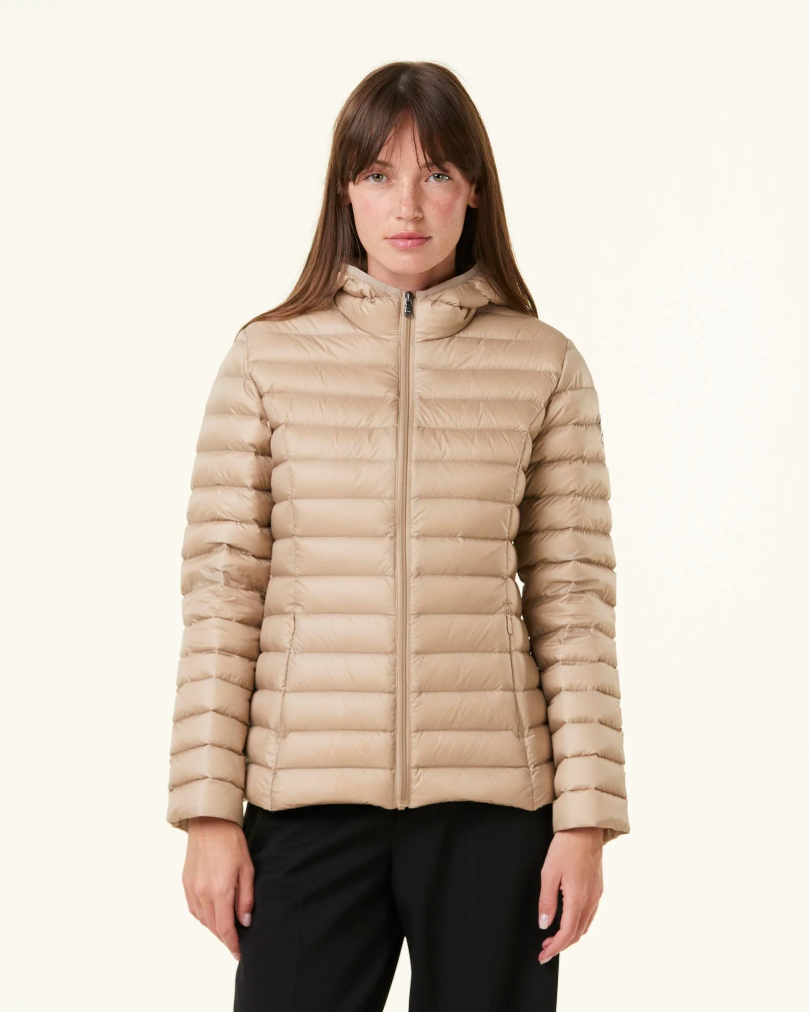 Down jacket light Celadon green Cloe hoodie