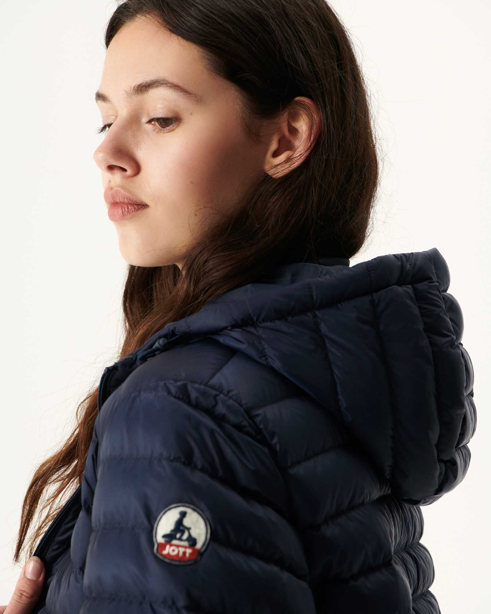 Navy Roma reversible long down jacket