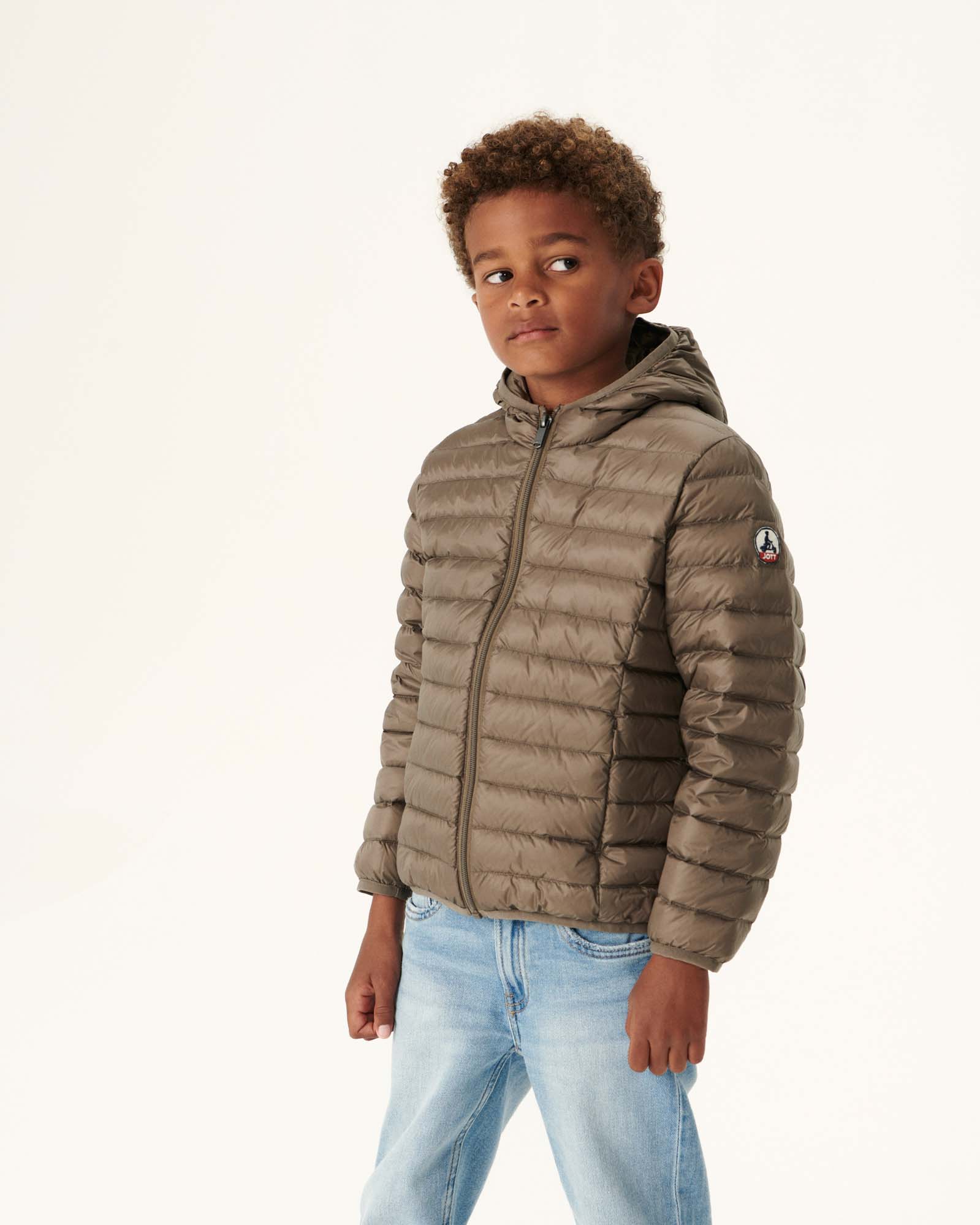 Down jacket light hoodie Kid Celadon green Hugo