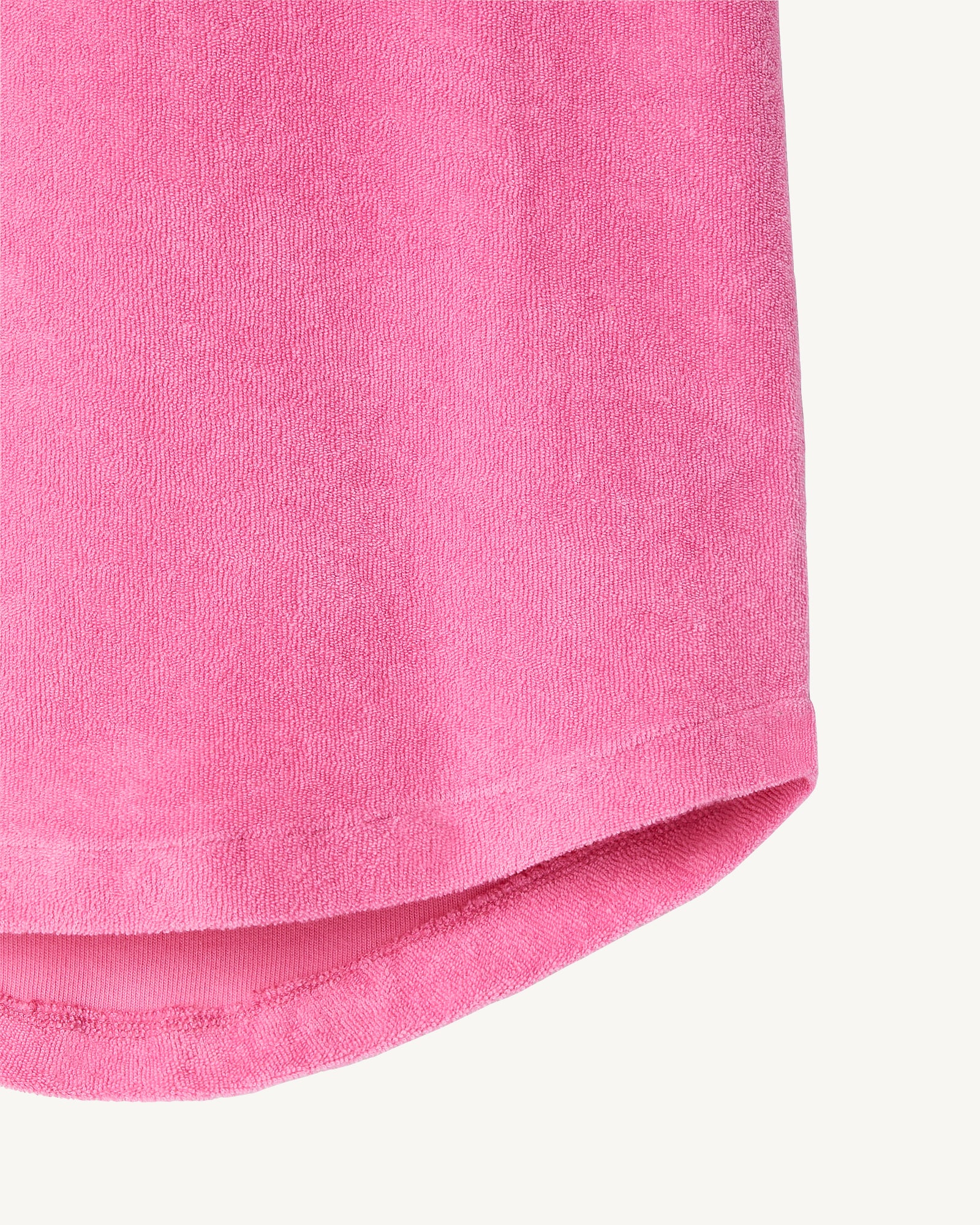 Kids Hot Pink Hooded Cotton Terry Dress Mini
