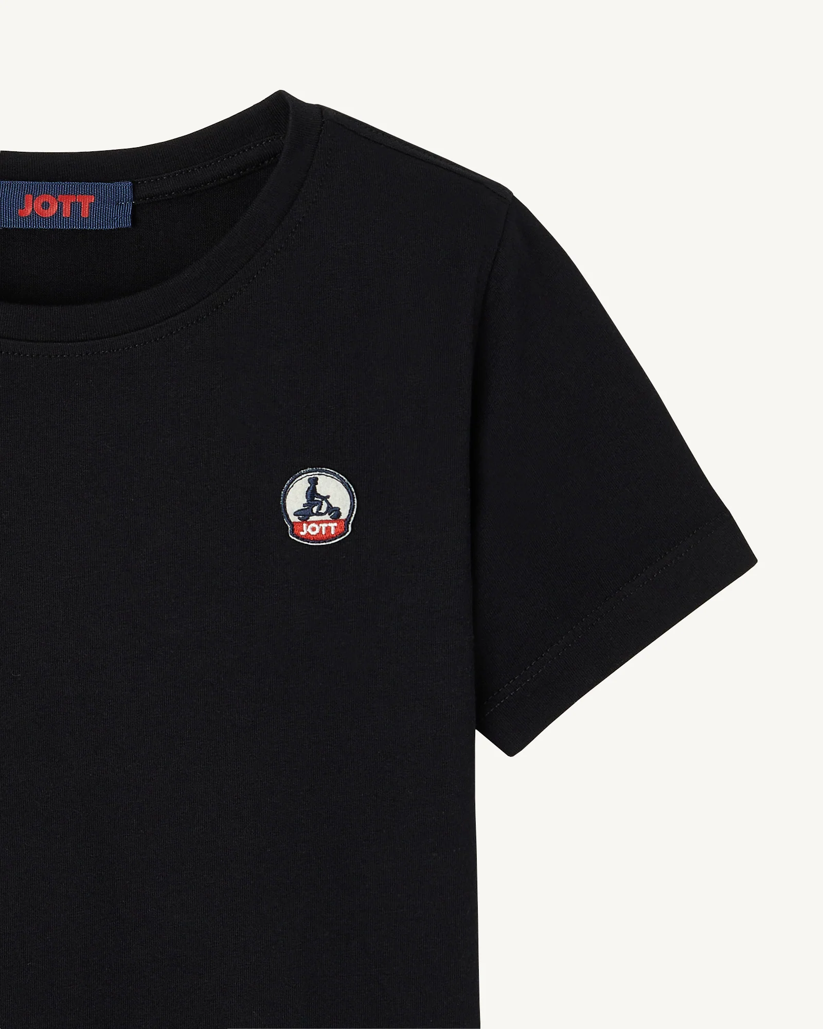 T-shirt Kid in organic cotton round neck Black Rio