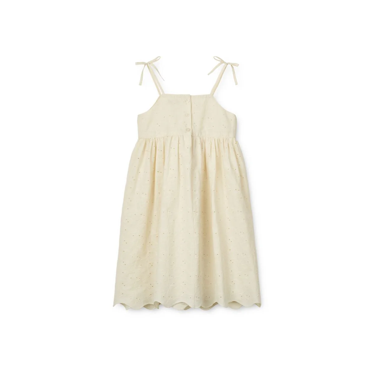 Gunhild anglaise empire dress - Cloud cream