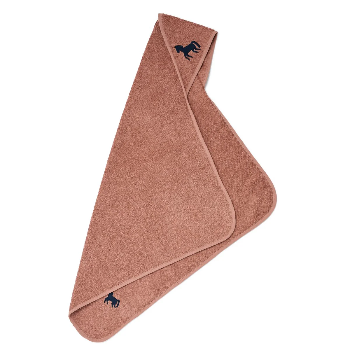 Batu Hooded Baby Towel - Horses / Dark rosetta