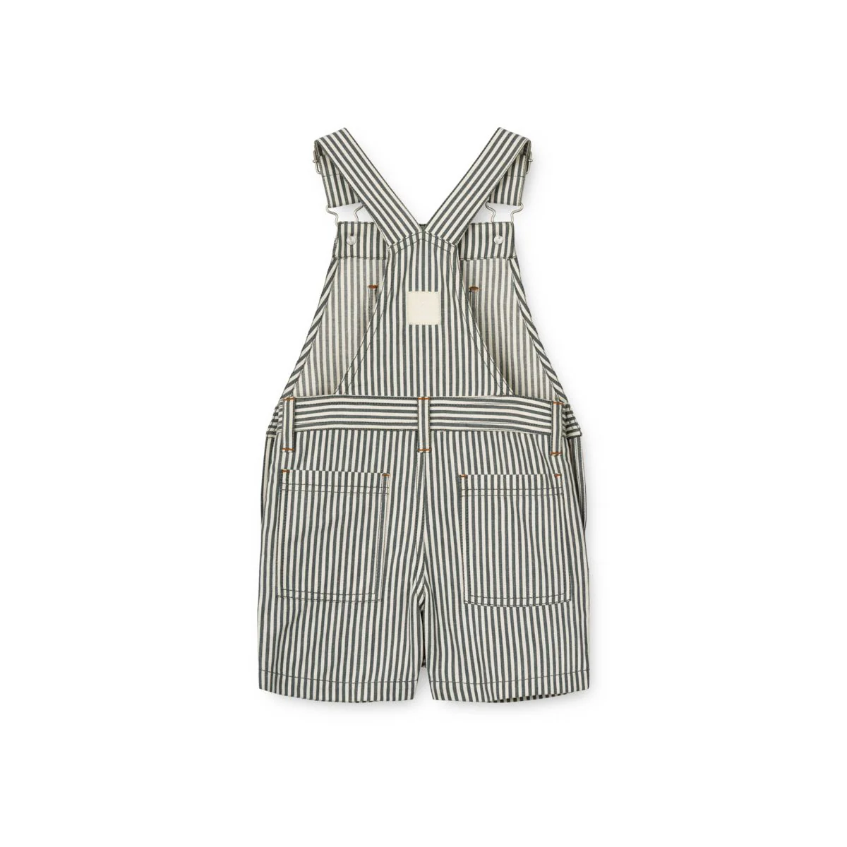 Venedict Striped Short Dungarees - Y/D Stripe Tuscany rose/ Sandy