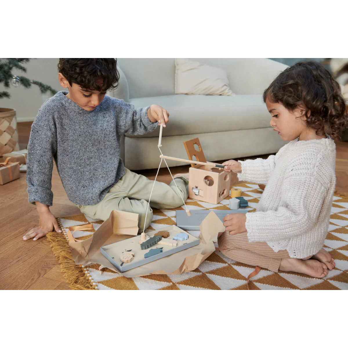 Sebastian fishing game - Safari/golden caramel multi mix