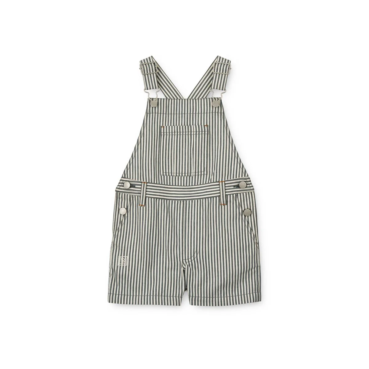 Venedict Striped Short Dungarees - Y/D Stripe Tuscany rose/ Sandy