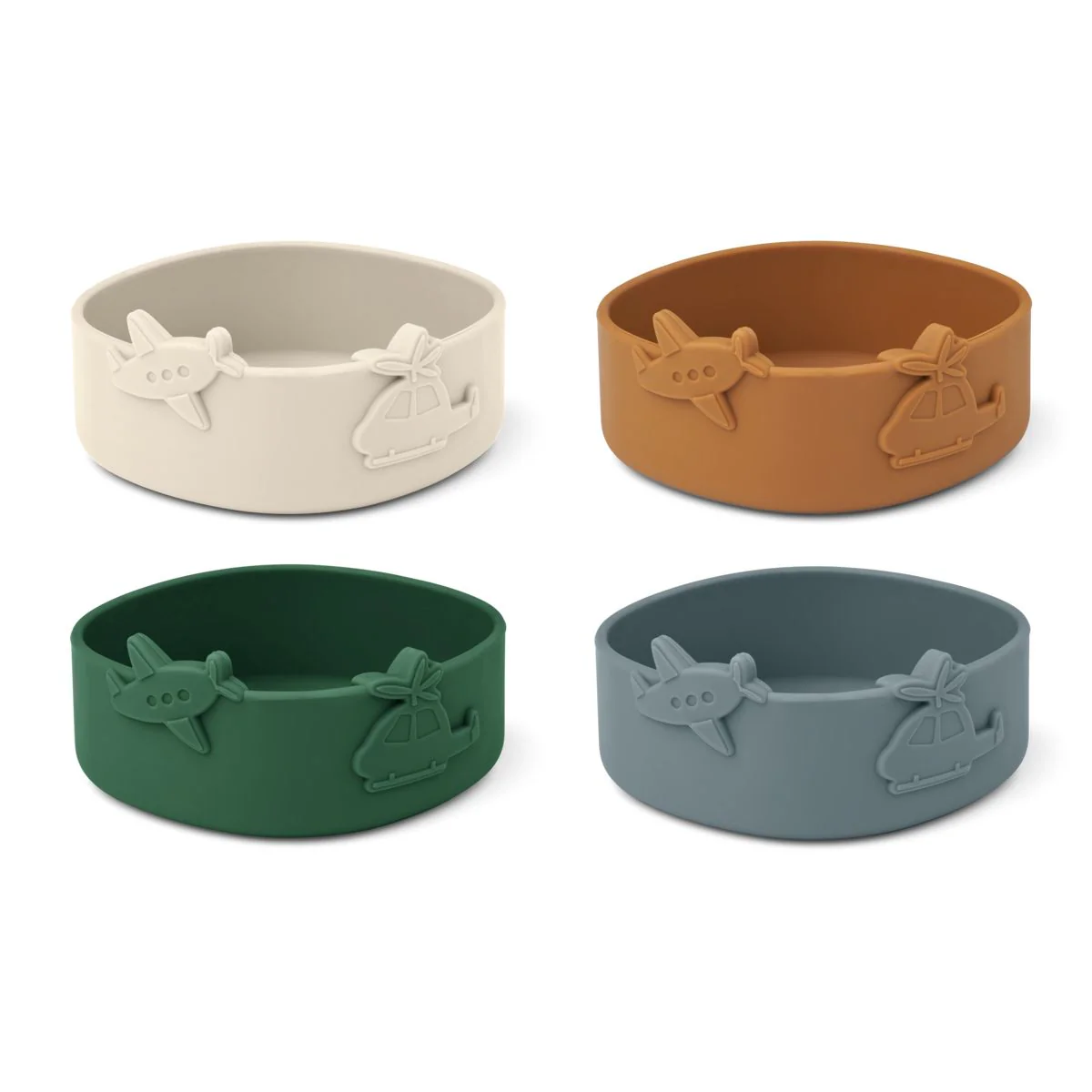 Emily silicone bowl 4-pack - Garden green multi mix