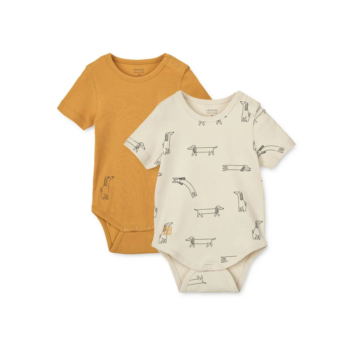 Yanni printed body stocking ss 2-pack - Sea creature Sandy / Crisp White