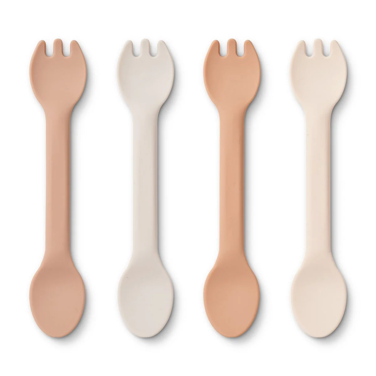 Jan silicone spork 4-pack - Faune green multi mix