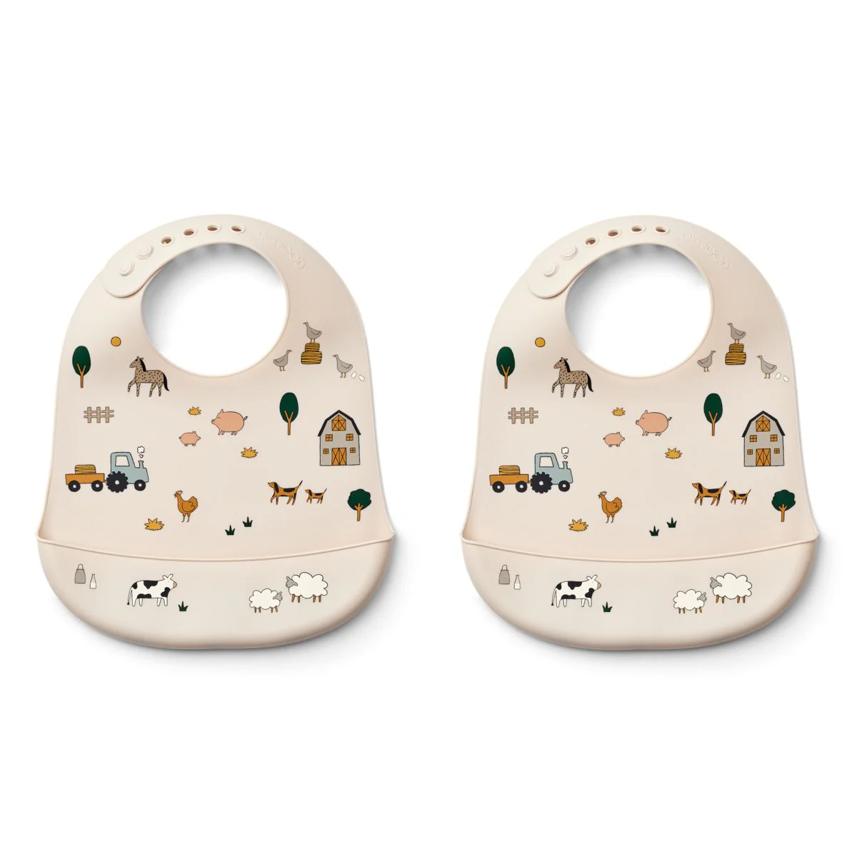 Tilda Silicone Bib 2 Pack - Safari sandy mix