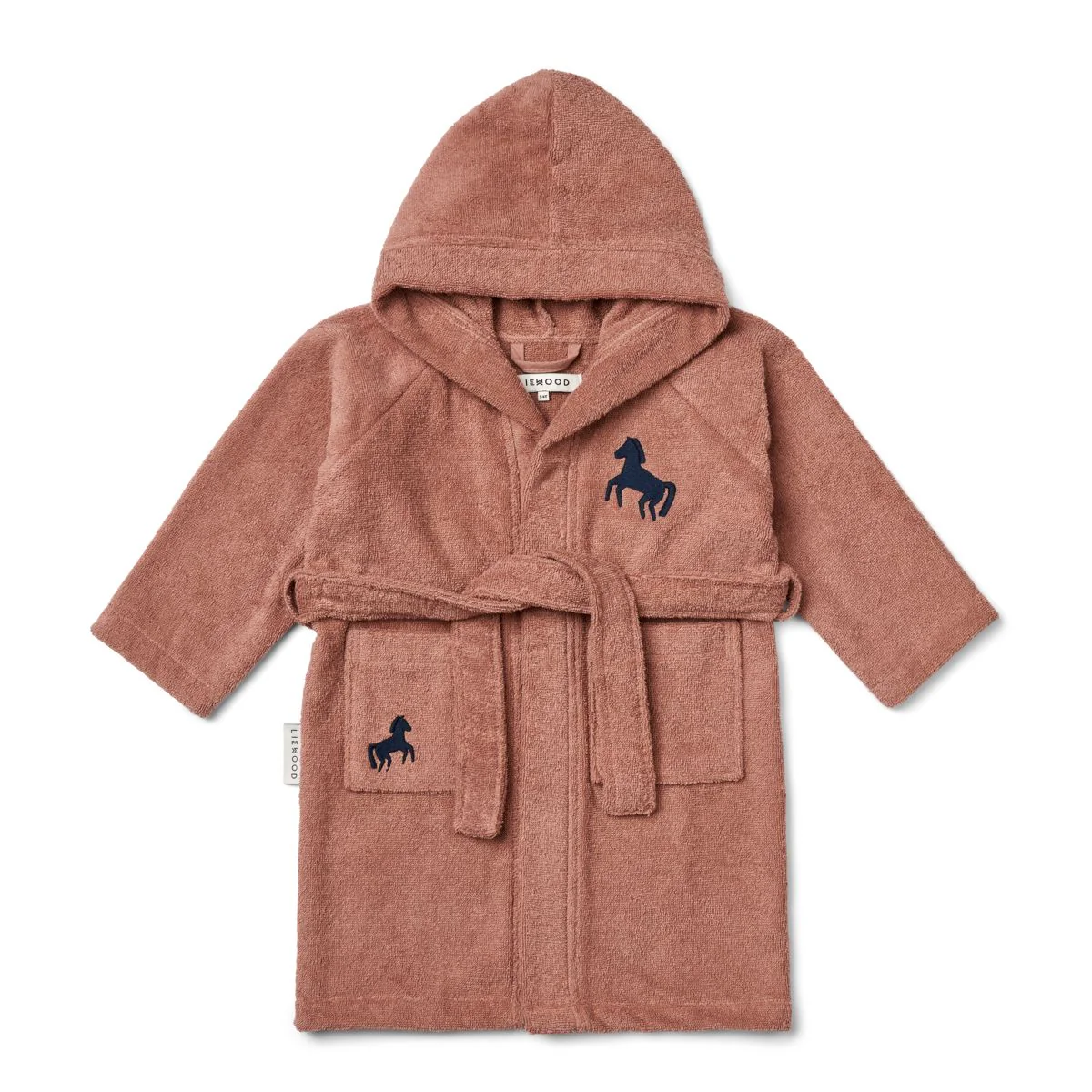 Kenna Toddler Bathrobe - Horses / Dark rosetta