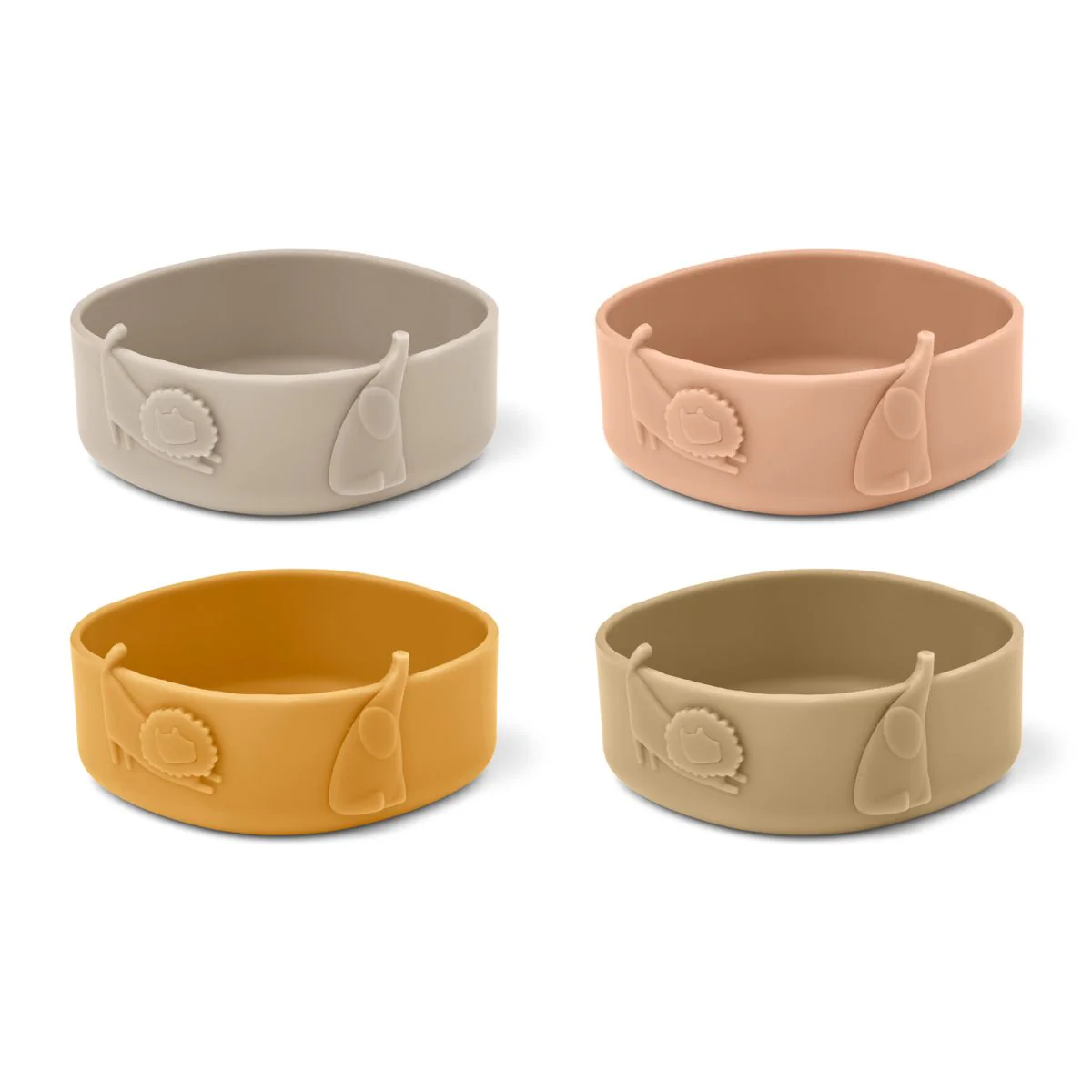 Emily silicone bowl 4-pack - Blue fog multi mix