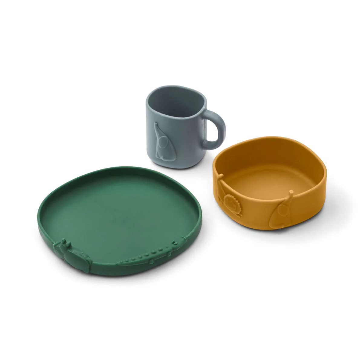 Kine Silicone tableware Set 3-pack - Golden caramel mix