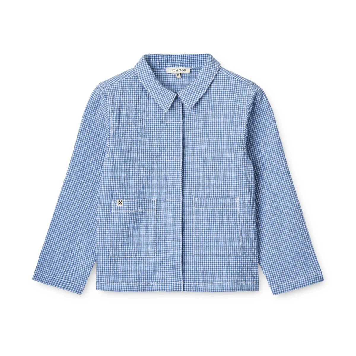 Kory seersucker check overshirt - Y/D Check Riverside / Crisp white