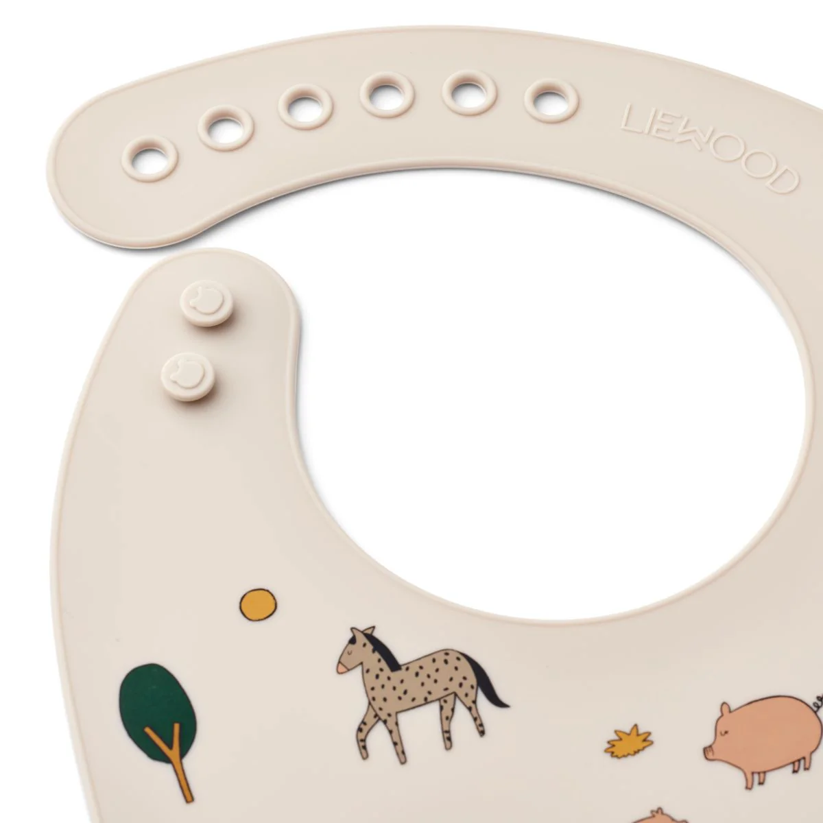 Tilda Silicone Bib 2 Pack - Safari sandy mix