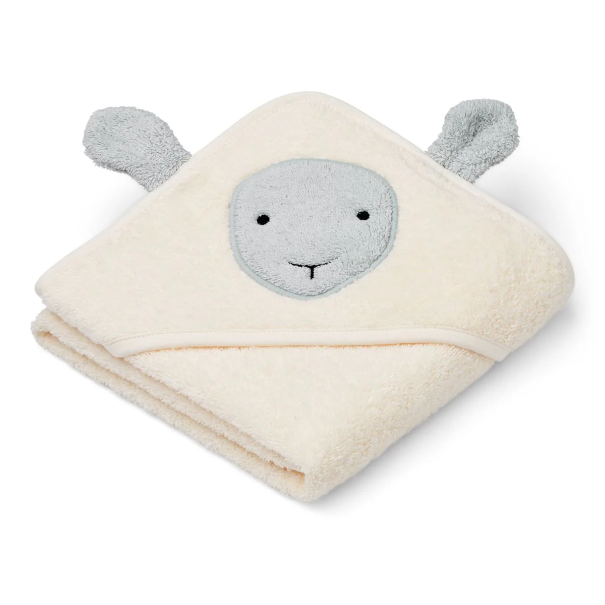 Albert Bear Hooded Towel - Dove blue