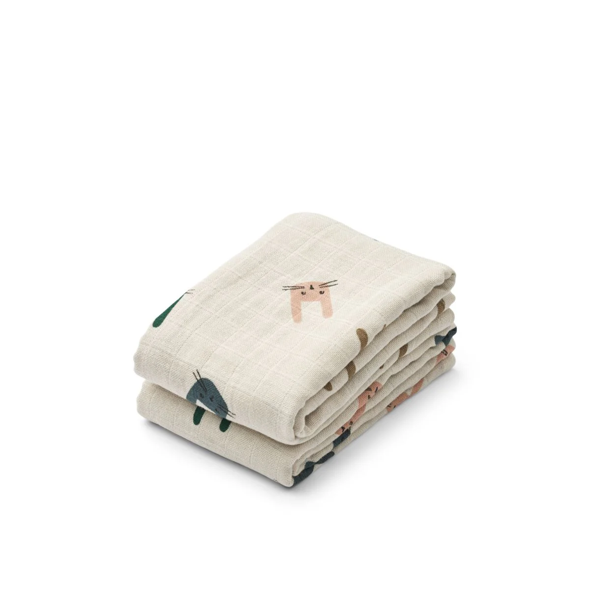 Lewis Muslin Cloth 2-Pack - Dinosaurs / Mist