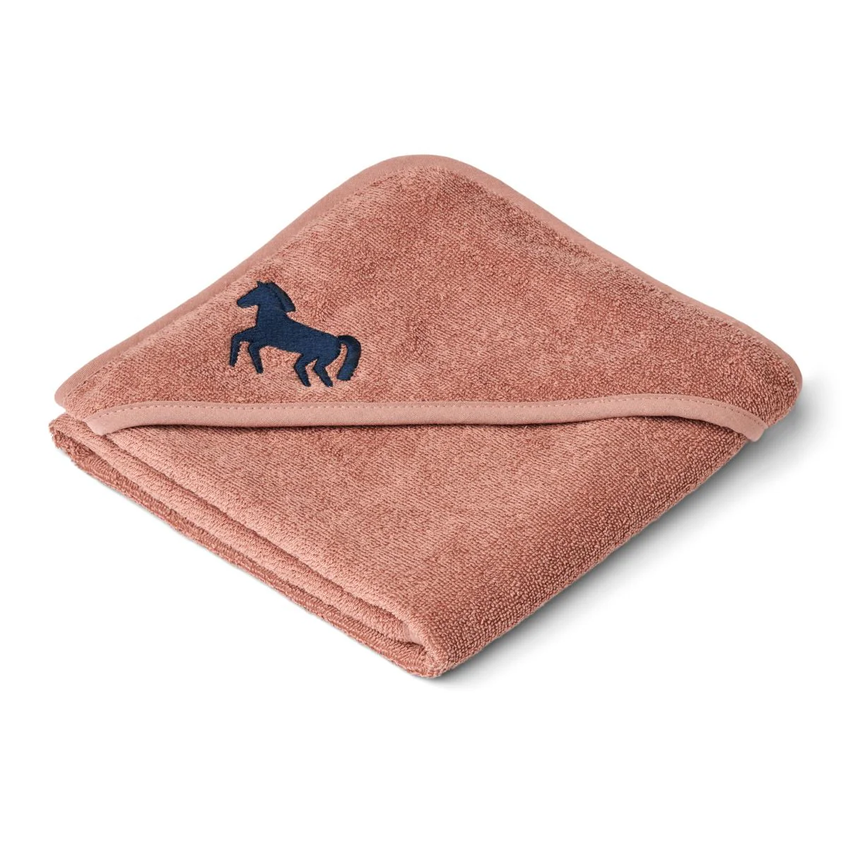 Batu Hooded Baby Towel - Horses / Dark rosetta
