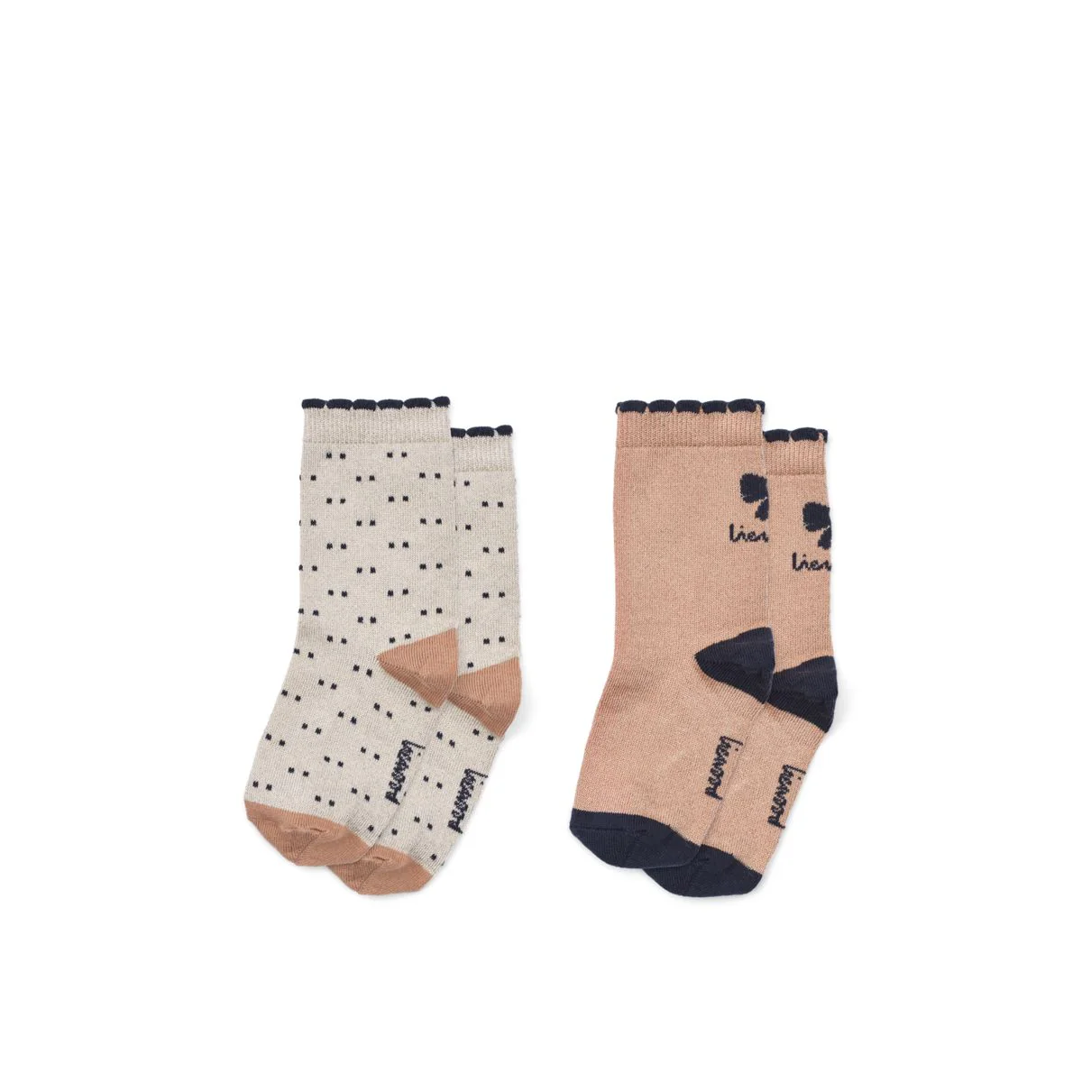 Azenore Socks 2-Pack - Bow Tuscany rose / Double dots mix
