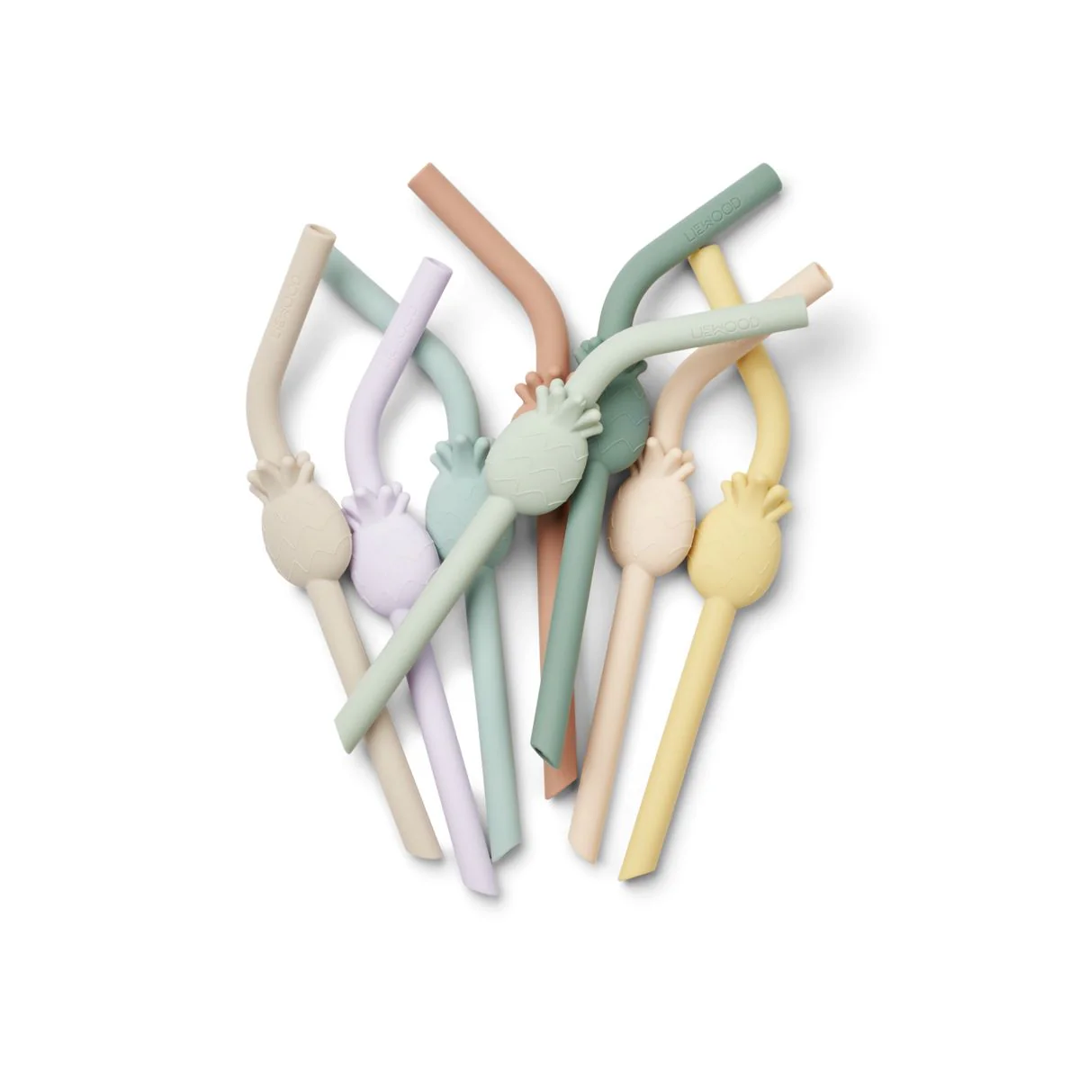 Carlson animal straws 8-pack - Yellow mellow multi mix