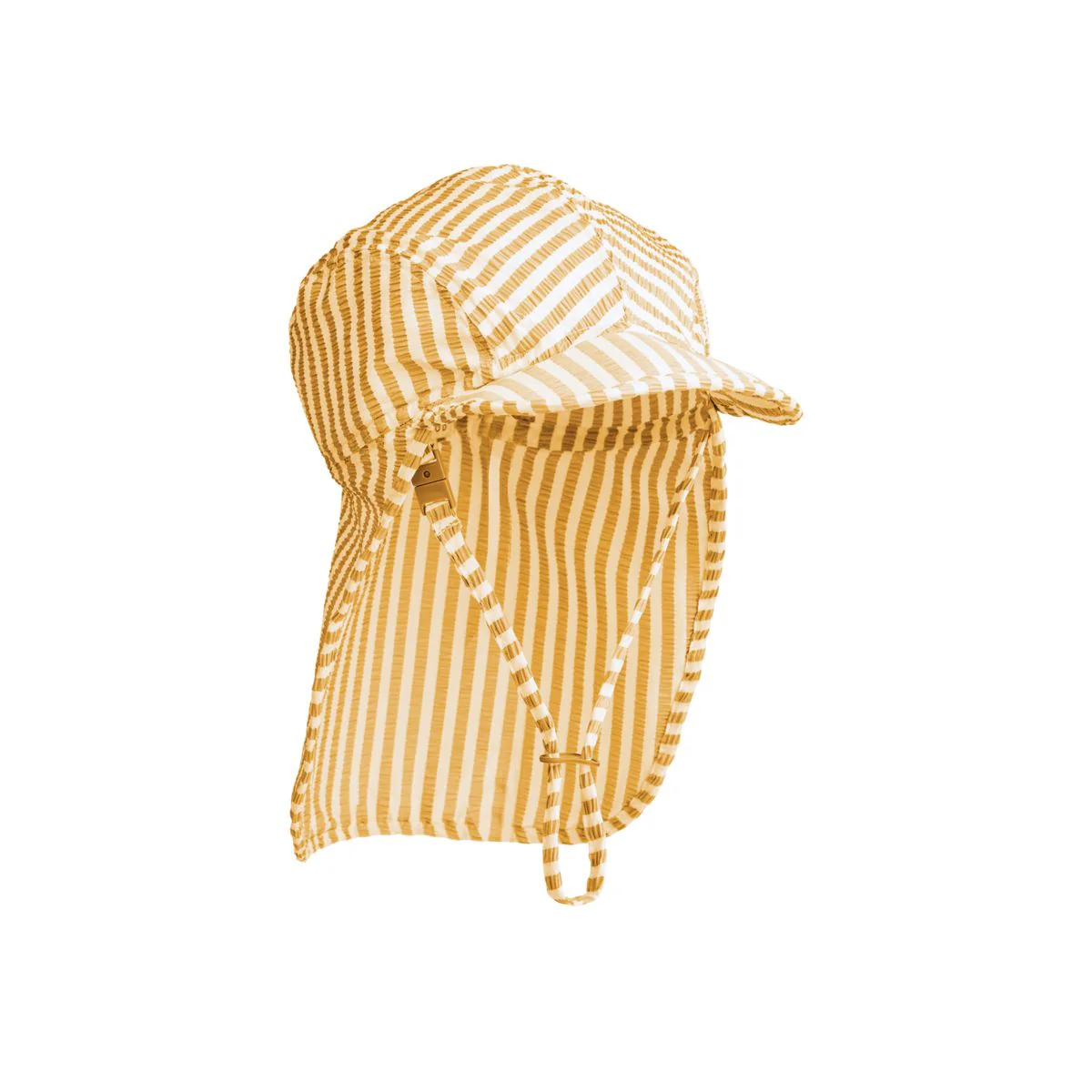 Lusio seersucker sun hat - Y/D stripe Yellow Mellow/ Creme de la creme
