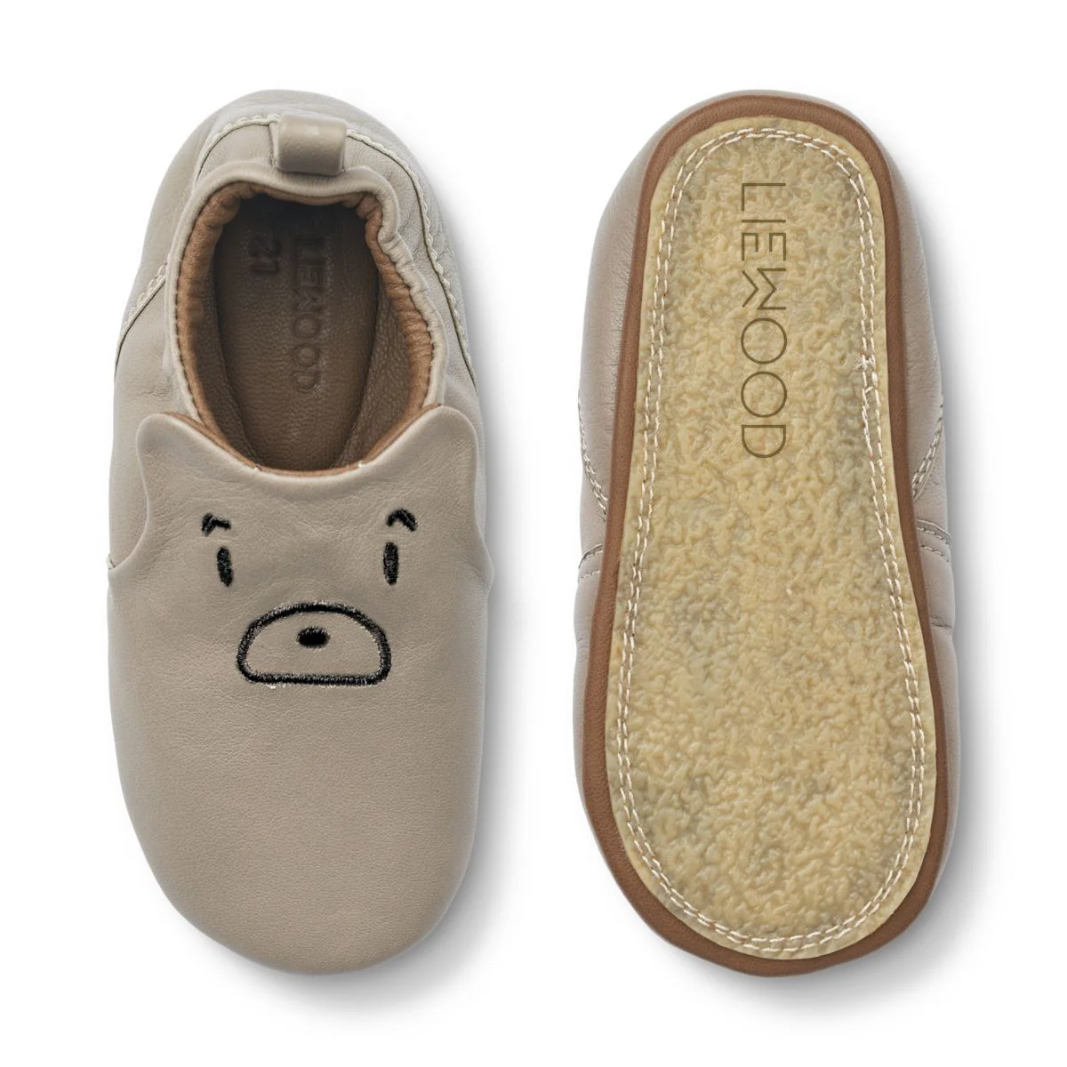Eliot cat leather slippers - Pale tuscany
