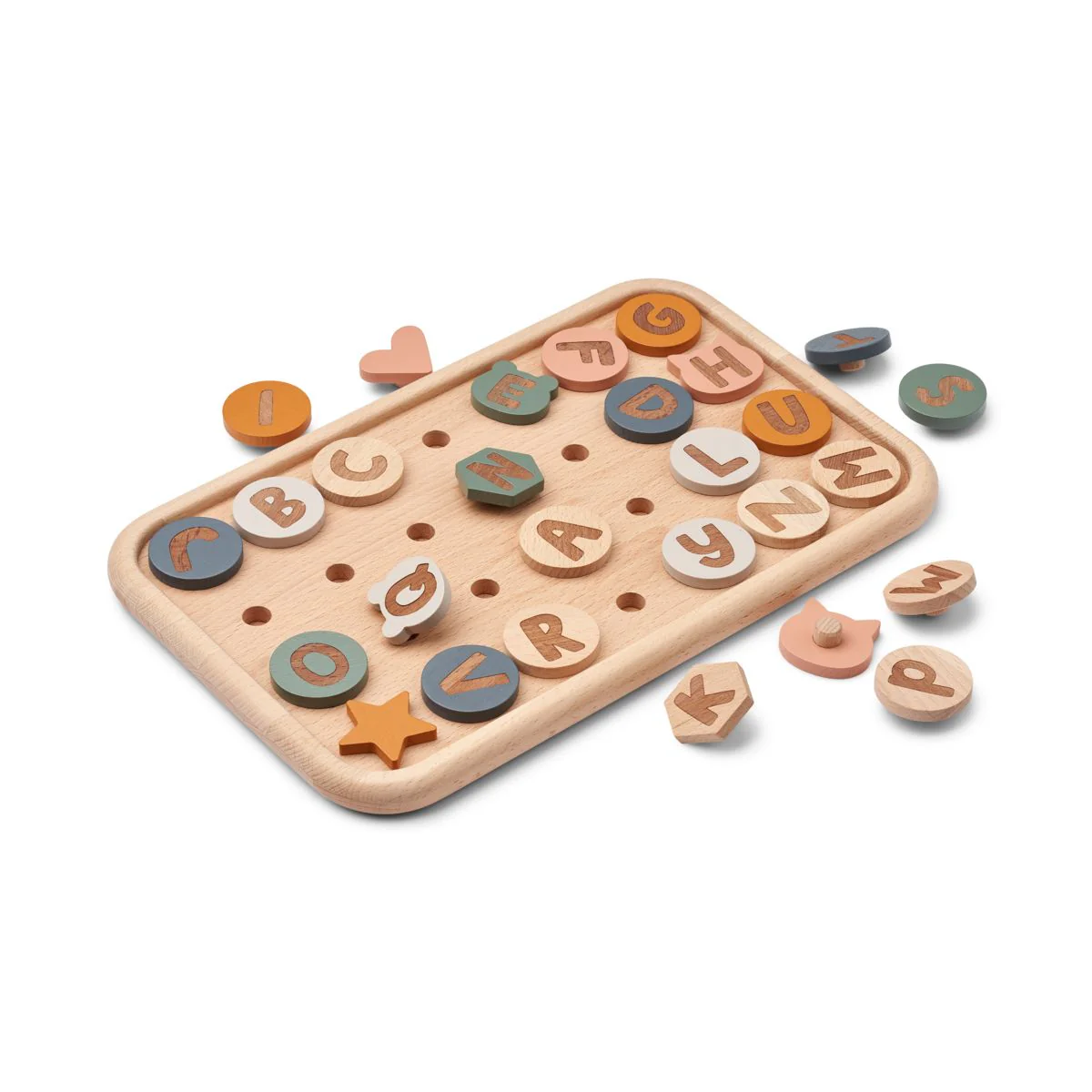 Russell Alphabet Activity Board - Mustard multi mix