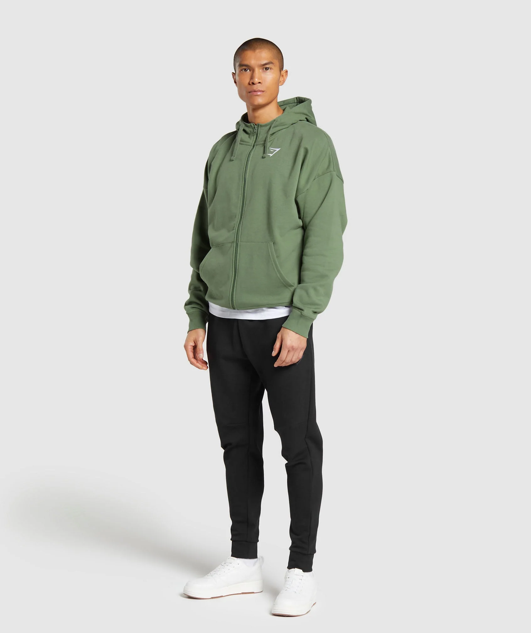 Crest Oversized Zip Up Hoodie