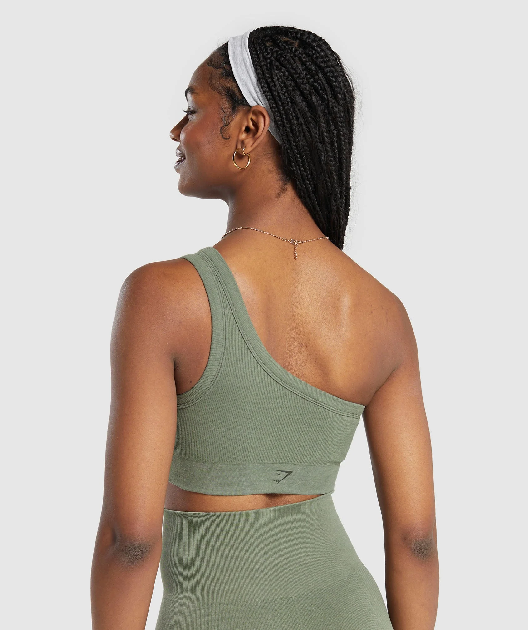 Ribbed Cotton Seamless One Shoulder Bra