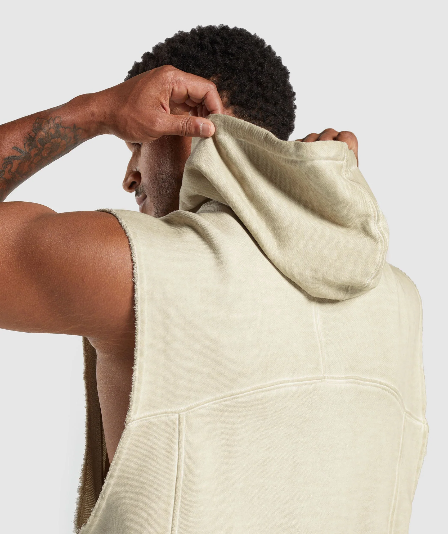 Heavyweight Washed Cut Off Hoodie