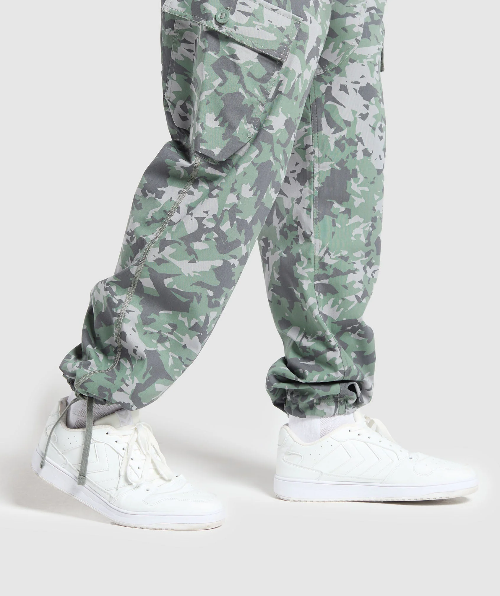 Camo Print Woven Cargo Pants