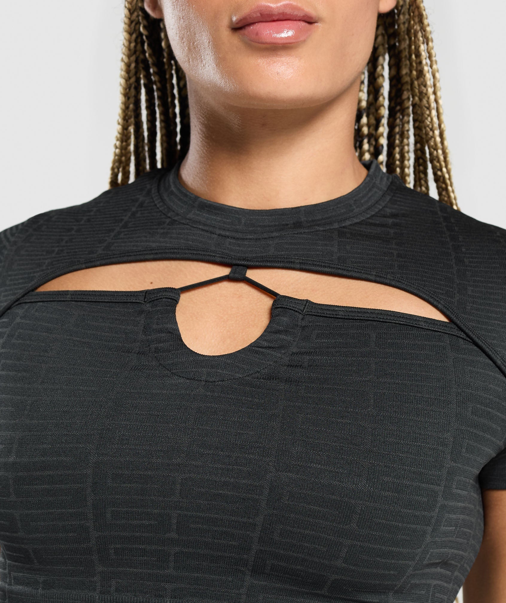 Adapt Monogram Seamless Ruched Crop Top