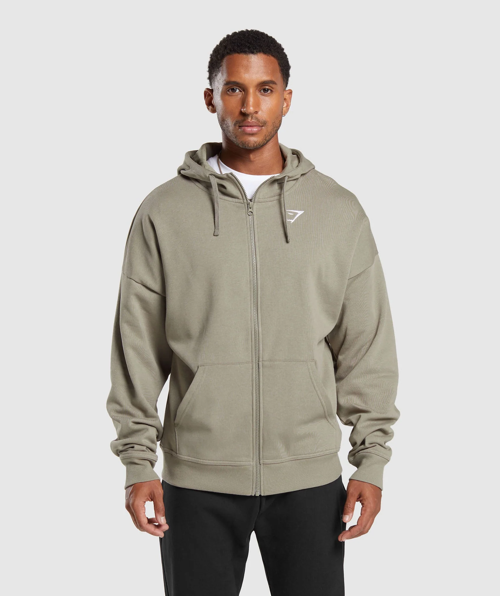 Crest Oversized Zip Up Hoodie