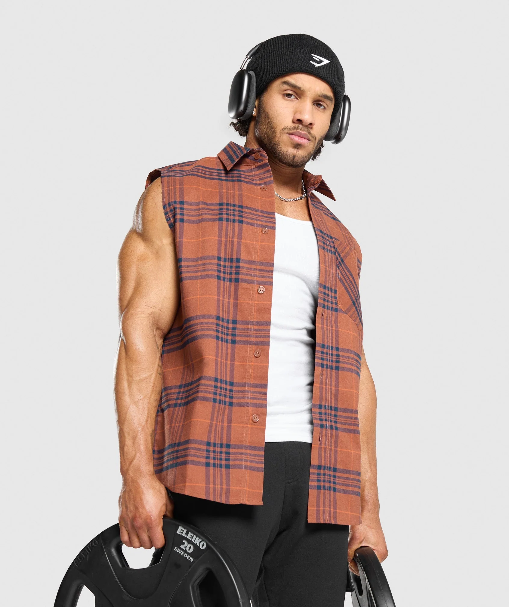 Check Sleeveless Shirt