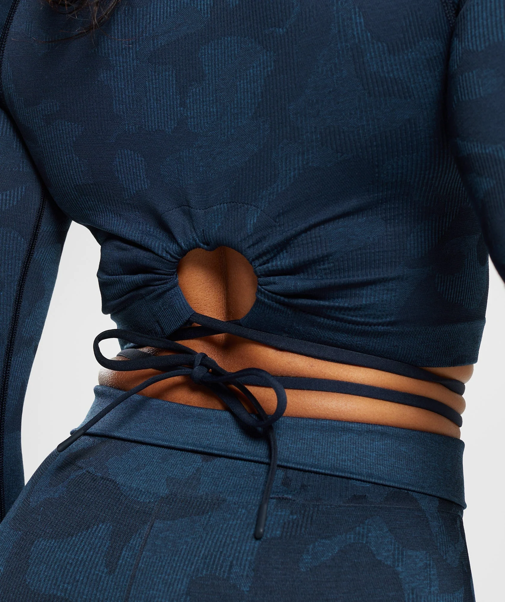 Adapt Camo Seamless Ribbed Long Sleeve Crop Top