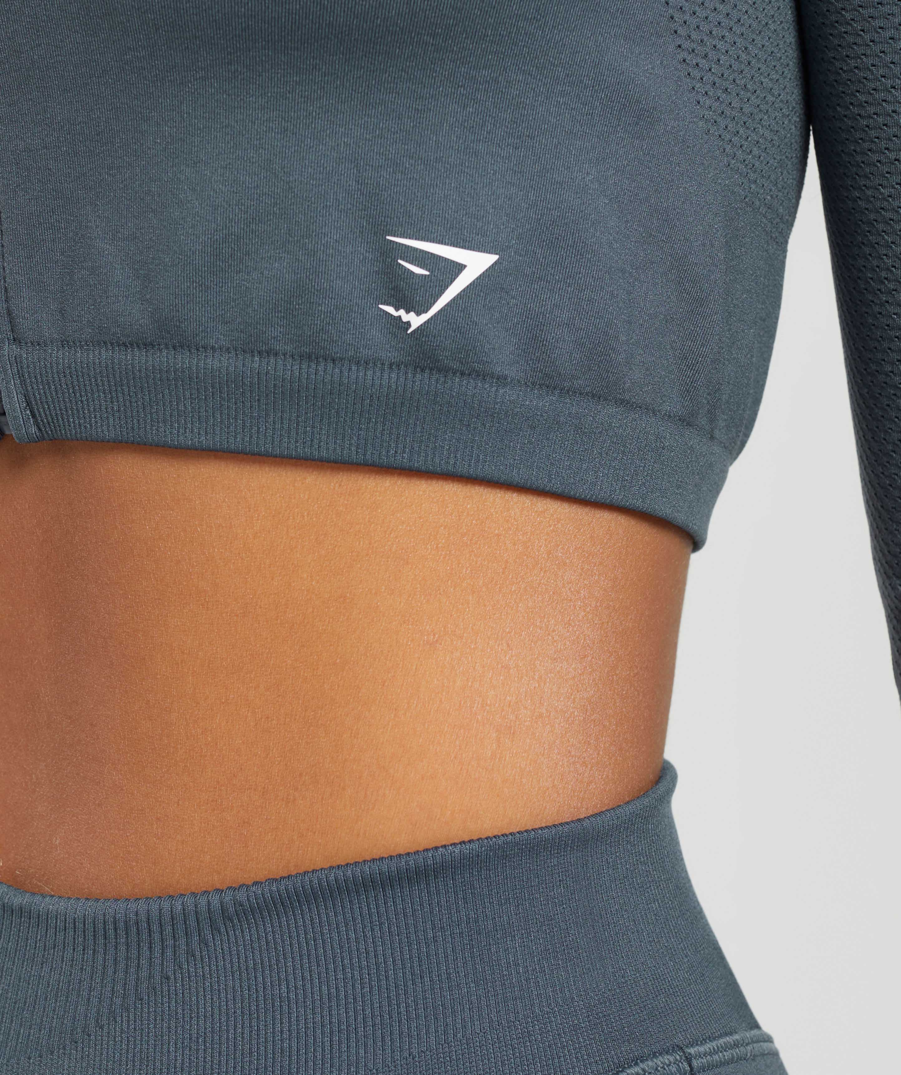 Sweat Seamless Long Sleeve Zip Crop Top